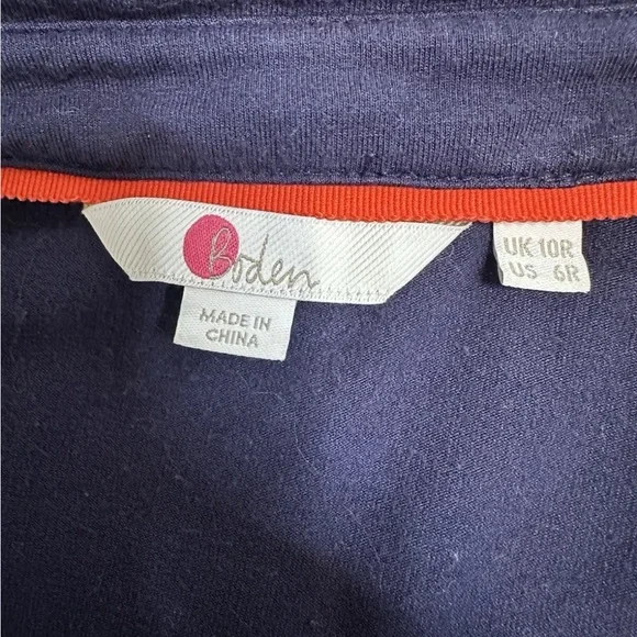 Boden Beatrice Jersey Jumpsuit Navy 3/4 Sleeve Tie Waist - Picture 6 of 8